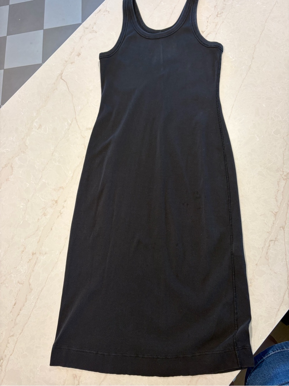 Everlane Ribbed Black Tank Midi Dress